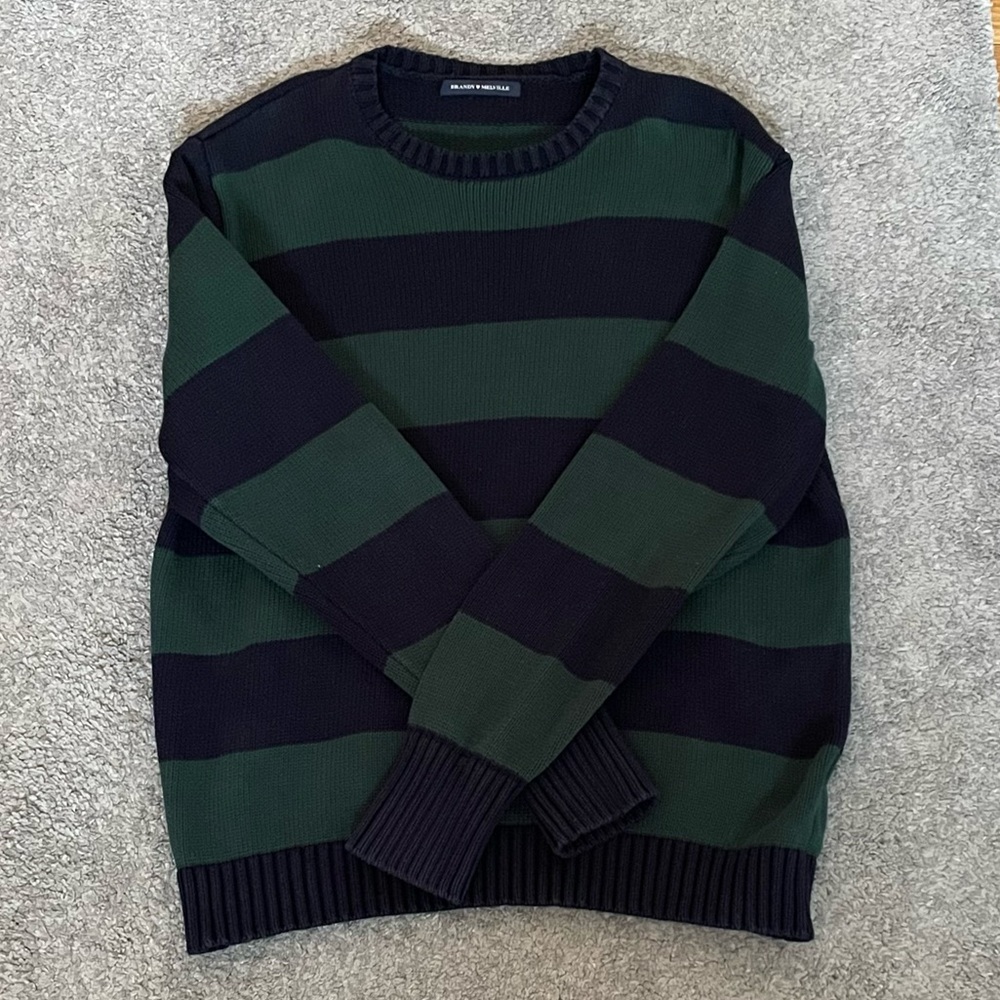 brandy melville blue and green striped sweater